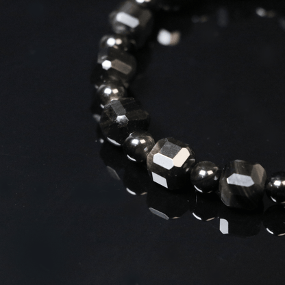 Obsidian polygonal personality creative handmade bracelet